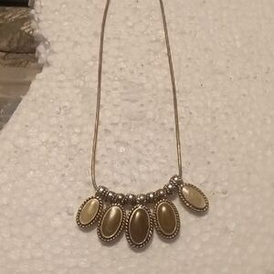 Elegant Gold Necklace with Oval Pendants